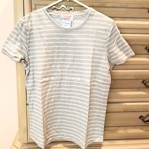 Fresh Produce Soft Grey Stripe Cotton SS Tee